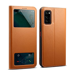 Handytasche Stand Schutzhülle Leder Hülle L01 für Huawei Honor View 30 Pro 5G Orange