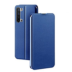 Handytasche Stand Schutzhülle Leder Hülle L01 für Oppo F15 Blau