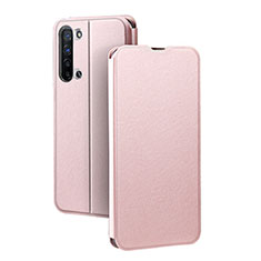 Handytasche Stand Schutzhülle Leder Hülle L01 für Oppo F15 Rosegold