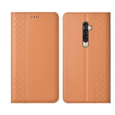 Handytasche Stand Schutzhülle Leder Hülle L01 für Oppo Reno2 Orange