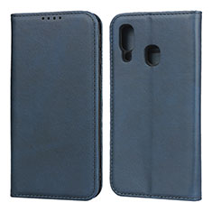 Handytasche Stand Schutzhülle Leder Hülle L01 für Samsung Galaxy A40 Blau