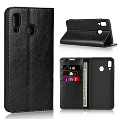 Handytasche Stand Schutzhülle Leder Hülle L01 für Samsung Galaxy M10S Schwarz