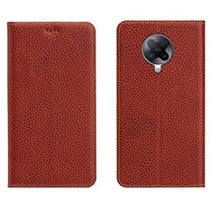 Handytasche Stand Schutzhülle Leder Hülle L01 für Xiaomi Redmi K30 Pro 5G Braun