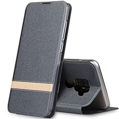 Handytasche Stand Schutzhülle Leder Hülle L02 für Huawei Nova 5i Pro Grau