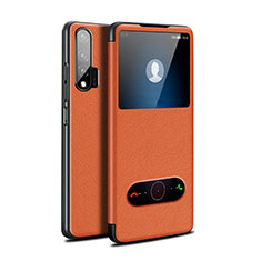 Handytasche Stand Schutzhülle Leder Hülle L02 für Huawei Nova 6 5G Orange