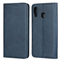 Handytasche Stand Schutzhülle Leder Hülle L02 für Samsung Galaxy A30 Blau