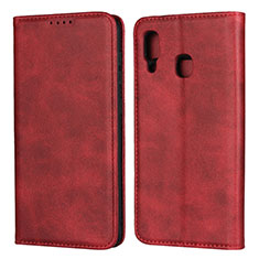 Handytasche Stand Schutzhülle Leder Hülle L02 für Samsung Galaxy A30 Rot