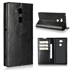 Handytasche Stand Schutzhülle Leder Hülle L02 für Sony Xperia XA2 Ultra Schwarz