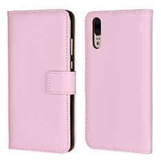 Handytasche Stand Schutzhülle Leder Hülle L03 für Huawei P20 Rosa