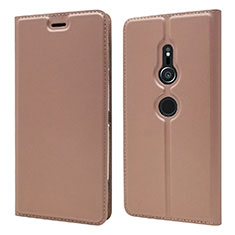 Handytasche Stand Schutzhülle Leder Hülle L03 für Sony Xperia XZ2 Rosegold