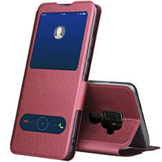 Handytasche Stand Schutzhülle Leder Hülle L04 für Huawei Nova 5i Pro Rot