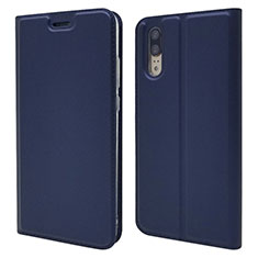 Handytasche Stand Schutzhülle Leder Hülle L04 für Huawei P20 Blau