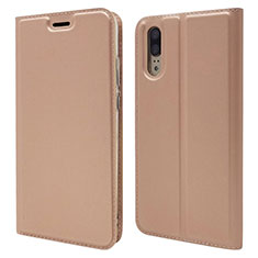 Handytasche Stand Schutzhülle Leder Hülle L04 für Huawei P20 Rosegold