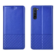 Handytasche Stand Schutzhülle Leder Hülle L04 für Oppo Reno3 Blau