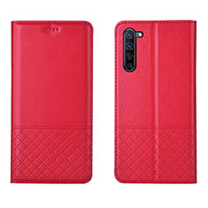 Handytasche Stand Schutzhülle Leder Hülle L04 für Oppo Reno3 Rot