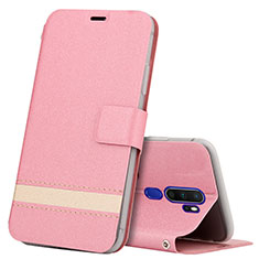 Handytasche Stand Schutzhülle Leder Hülle L05 für Oppo A5 (2020) Rosa