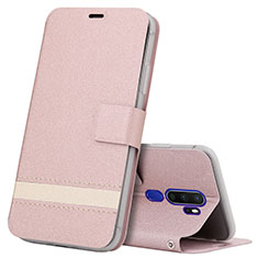 Handytasche Stand Schutzhülle Leder Hülle L05 für Oppo A5 (2020) Rosegold