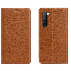 Handytasche Stand Schutzhülle Leder Hülle L05 für Oppo F15 Orange