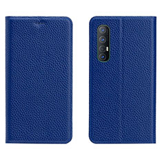 Handytasche Stand Schutzhülle Leder Hülle L05 für Oppo Reno3 Pro Blau