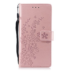 Handytasche Stand Schutzhülle Leder Hülle L08 für Huawei P20 Rosegold