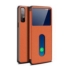 Handytasche Stand Schutzhülle Leder Hülle L08 für Oppo Reno3 Pro Orange