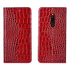 Handytasche Stand Schutzhülle Leder Hülle L10 für Xiaomi Redmi 8 Rot