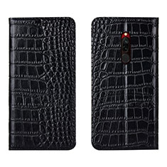 Handytasche Stand Schutzhülle Leder Hülle L10 für Xiaomi Redmi 8 Schwarz