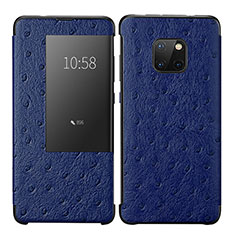 Handytasche Stand Schutzhülle Leder Hülle P02 für Huawei Mate 20 Pro Blau