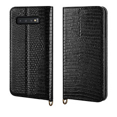 Handytasche Stand Schutzhülle Leder Hülle P04 für Samsung Galaxy S10 5G Schwarz