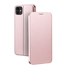 Handytasche Stand Schutzhülle Leder Hülle T02 für Apple iPhone 11 Rosegold