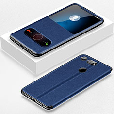 Handytasche Stand Schutzhülle Leder Hülle T02 für Huawei Honor V20 Blau