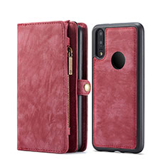 Handytasche Stand Schutzhülle Leder Hülle T02 für Huawei P20 Lite Rot