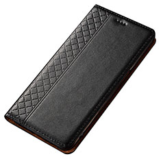 Handytasche Stand Schutzhülle Leder Hülle T02 für Samsung Galaxy A80 Schwarz