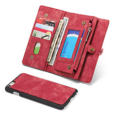 Handytasche Stand Schutzhülle Leder Hülle T03 für Apple iPhone 6S Plus Rot