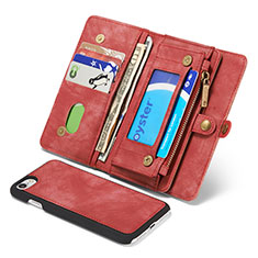 Handytasche Stand Schutzhülle Leder Hülle T03 für Apple iPhone 8 Rot