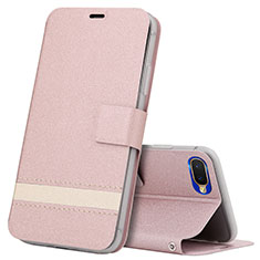 Handytasche Stand Schutzhülle Leder Hülle T03 für Oppo RX17 Neo Rosegold