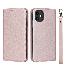 Handytasche Stand Schutzhülle Leder Hülle T04 für Apple iPhone 11 Rosegold