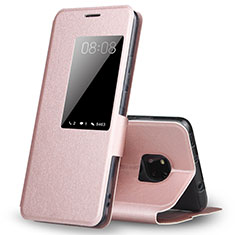 Handytasche Stand Schutzhülle Leder Hülle T04 für Huawei Mate 20 Pro Rosegold