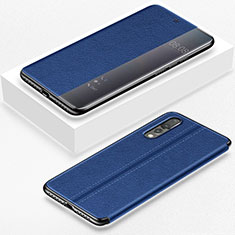 Handytasche Stand Schutzhülle Leder Hülle T07 für Huawei P20 Pro Blau