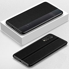 Handytasche Stand Schutzhülle Leder Hülle T07 für Huawei P20 Pro Schwarz