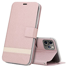 Handytasche Stand Schutzhülle Leder Hülle T08 für Apple iPhone 11 Pro Max Rosegold