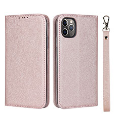 Handytasche Stand Schutzhülle Leder Hülle T10 für Apple iPhone 11 Pro Max Rosegold