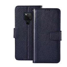 Handytasche Stand Schutzhülle Leder Hülle T11 für Huawei Mate 20 Blau