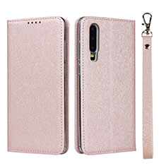 Handytasche Stand Schutzhülle Leder Hülle T11 für Huawei P30 Rosegold