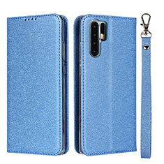 Handytasche Stand Schutzhülle Leder Hülle T12 für Huawei P30 Pro Blau