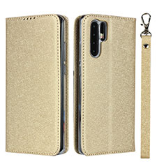 Handytasche Stand Schutzhülle Leder Hülle T12 für Huawei P30 Pro New Edition Gold