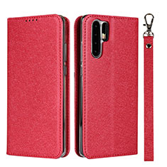 Handytasche Stand Schutzhülle Leder Hülle T12 für Huawei P30 Pro New Edition Rot