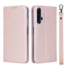 Handytasche Stand Schutzhülle Leder Hülle T14 für Huawei Honor 20S Rosegold