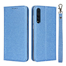 Handytasche Stand Schutzhülle Leder Hülle T16 für Huawei P20 Pro Blau