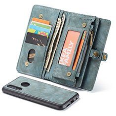 Handytasche Stand Schutzhülle Leder Hülle Z02 für Huawei P30 Lite New Edition Cyan